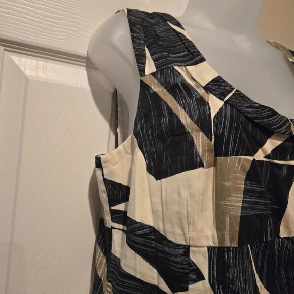 Weekend Max Mara Sleeveless Cotton Printed Geometric Shift Dress Size 12 - Picture 12 of 16